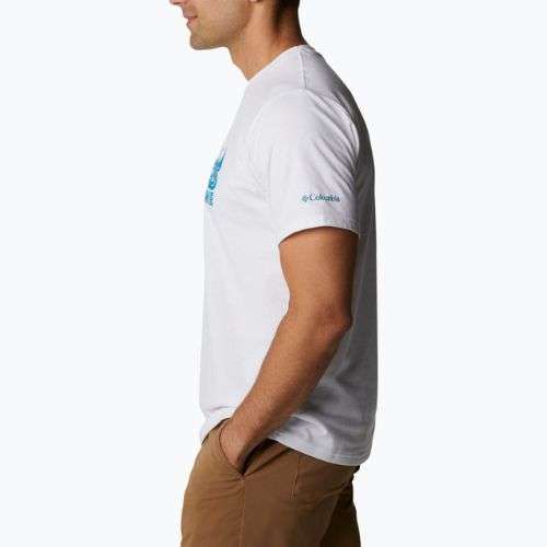 Koszulka trekkingowa męska Columbia Sun Trek white/all for outdoors graphic
