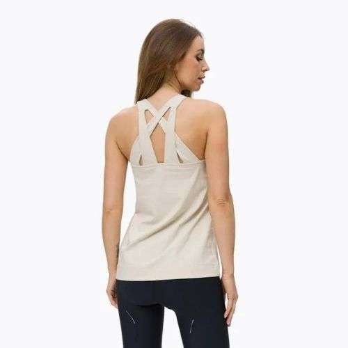 Koszulka wspinaczkowa damska Salewa Lavaredo Hemp Print Tank oatmeal
