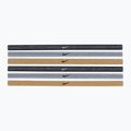 Opaski na głowę Nike Swoosh Sport Metalic 6 szt. wolf grey/black/club gold/metallic gold 2
