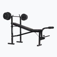 Ławka treningowa XTREXO BenchFit Lite ze stojakiem i sztangą czarny
