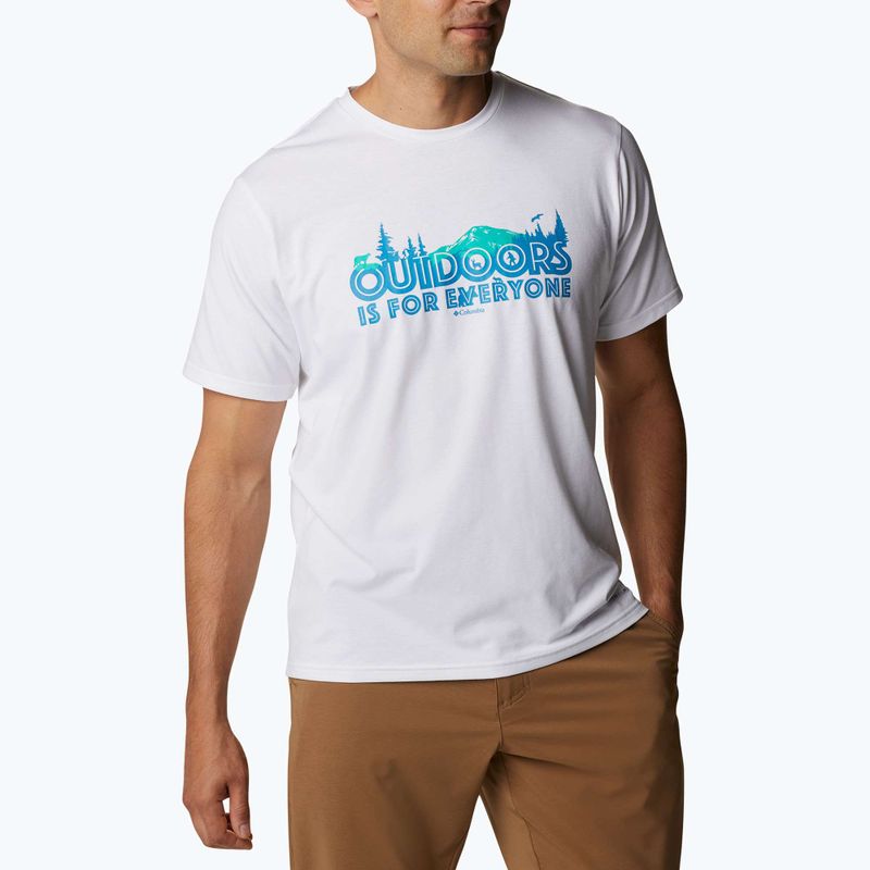 Koszulka trekkingowa męska Columbia Sun Trek white/all for outdoors graphic 3