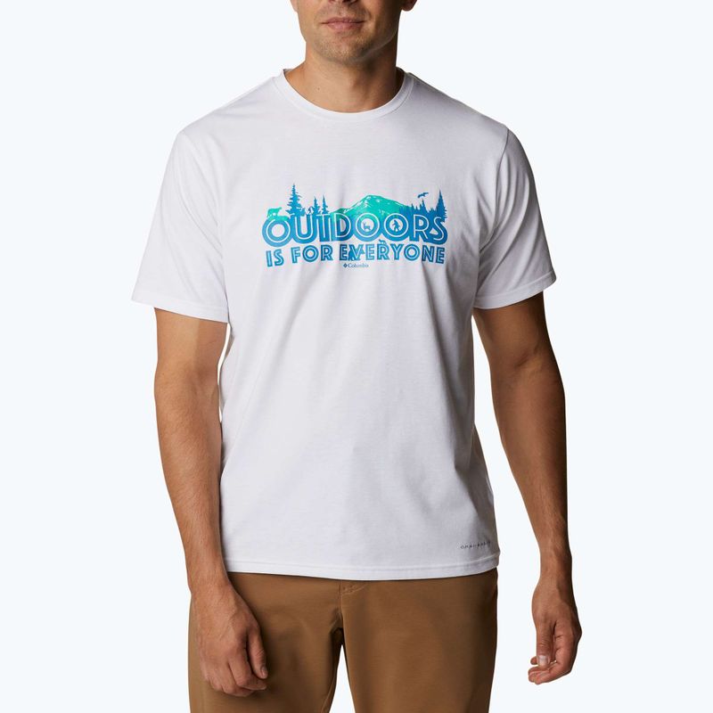 Koszulka trekkingowa męska Columbia Sun Trek white/all for outdoors graphic 5