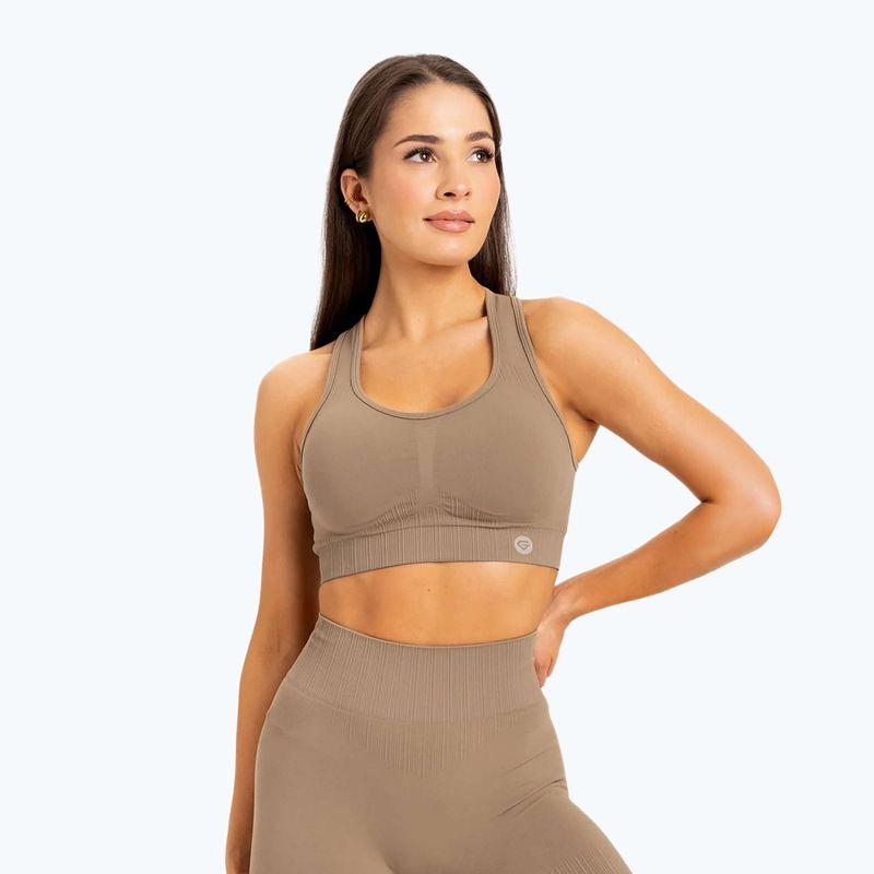 Biustonosz treningowy Gym Glamour Push Up nude