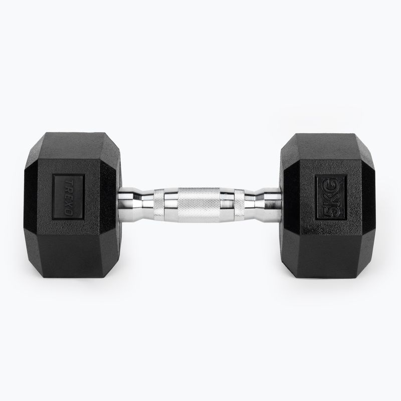 Hantel ogumowany TREXO Hex 5 kg 4