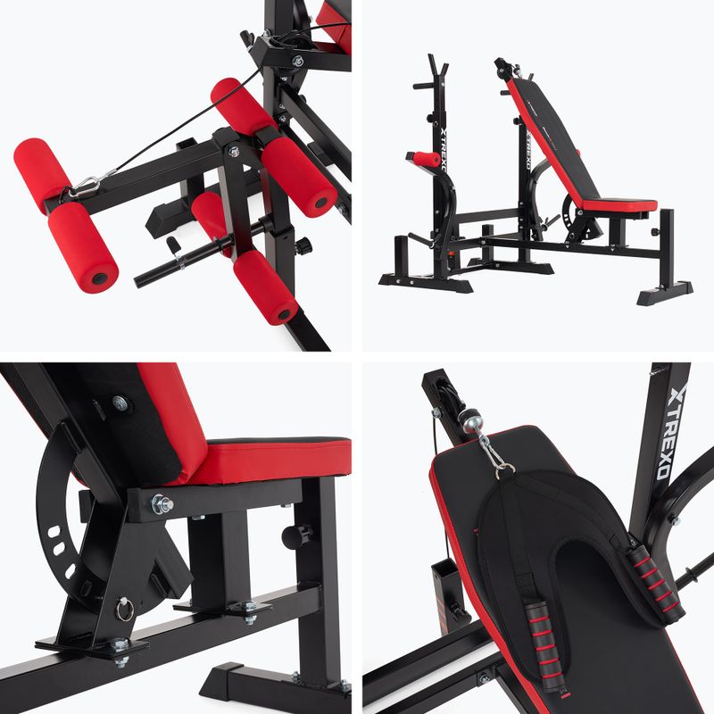 Ławka treningowa XTREXO BenchFit Max ze stojakiem i modlitewnikiem czarny 14