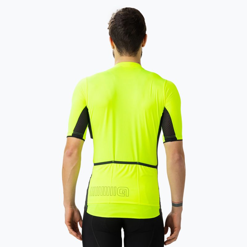 Koszulka rowerowa męska Alé Color Block fluorescent yellow 2