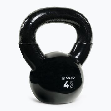 Kettlebell Żeliwny gumowany TREXO VKB04 4 kg