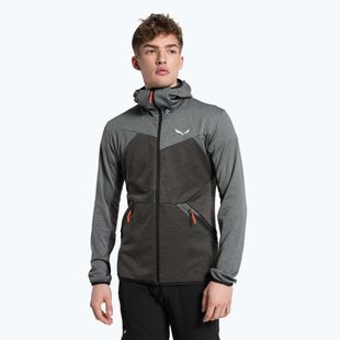 Bluza trekkingowa męska Salewa Puez Melange PL FZ Hoody black out melange